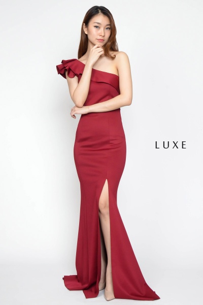 Linette Toga Maxi Dress - Wine