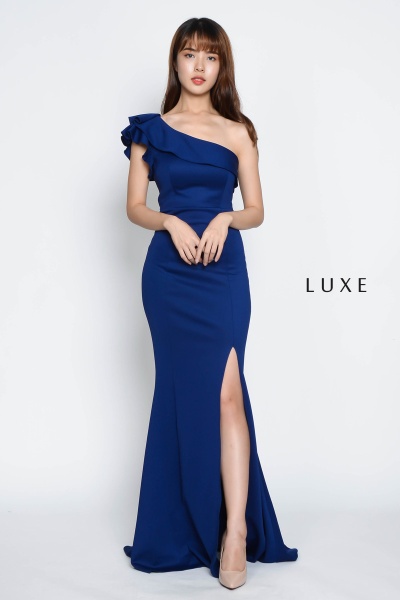 Linette Toga Maxi Dress - Blue