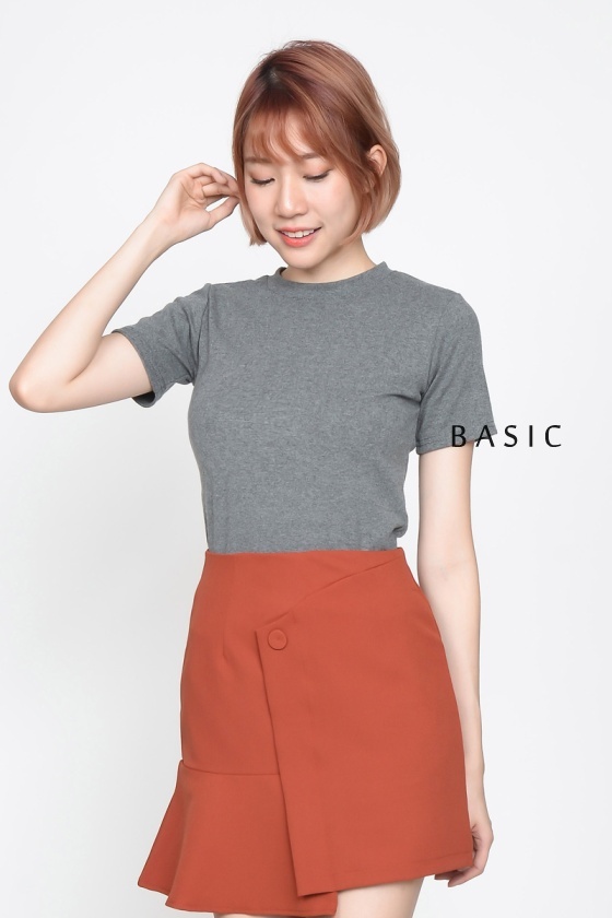 Jasmine Round Neck T - Grey