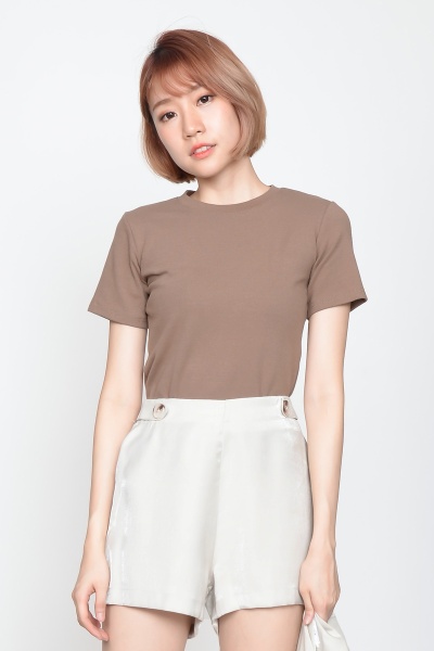 Jasmine Round Neck T - Brown