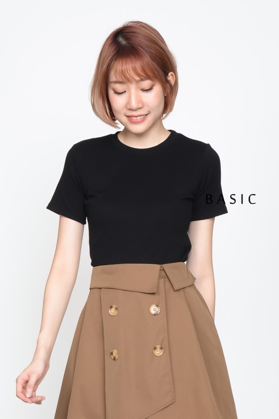 Jasmine Round Neck T - Black