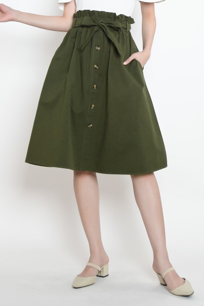 Allena Midi Skirt - Green