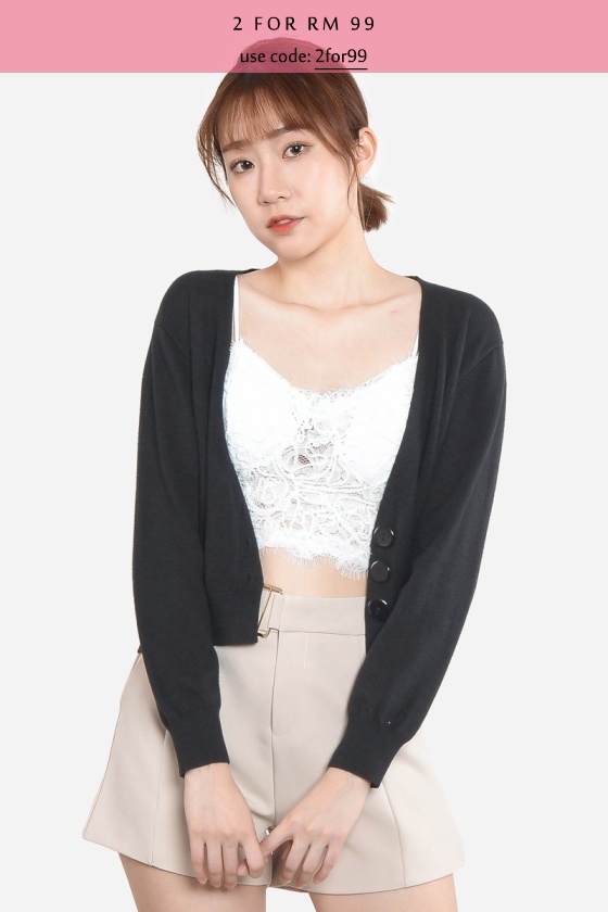 Flo Knitted Cardigan - Black