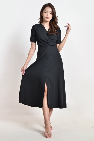 Pana Knotted Dress - Black