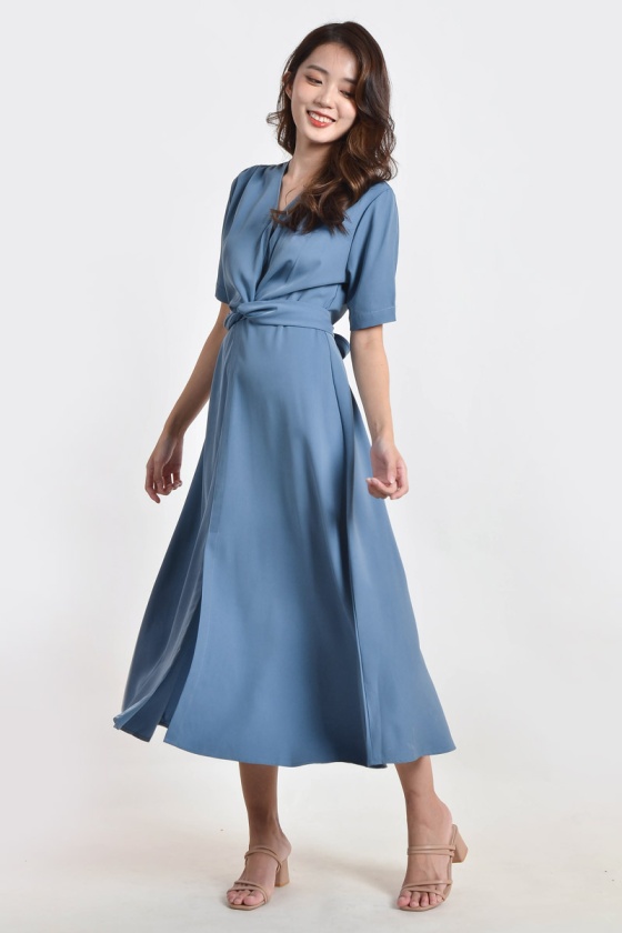 Pana Knotted Dress - Blue