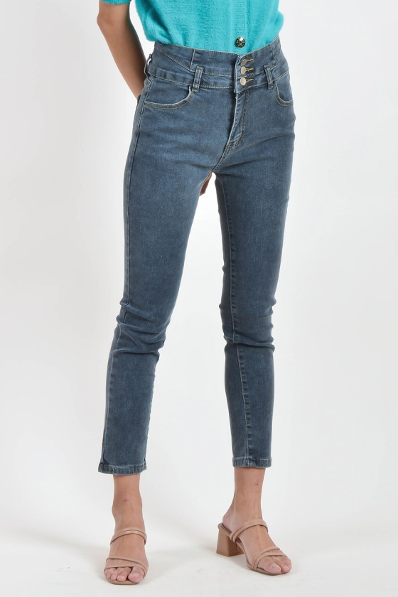 Gilda High Waist Skinny Jeans - Dark Blue