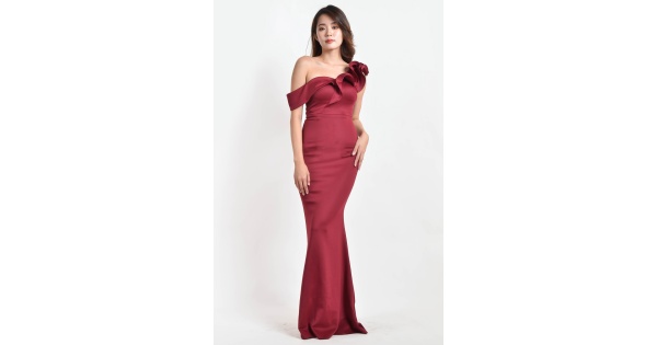 Aleena Silk Maxi Ruffle Dress - White - Tees By Tina main image 0