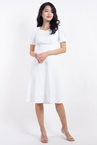 Kimmy Mermaid Midi Dress - White