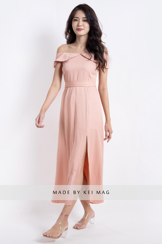 Temple Maxi Slit Dress - Pink