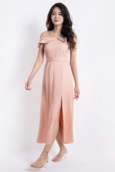 Temple Maxi Slit Dress - Pink