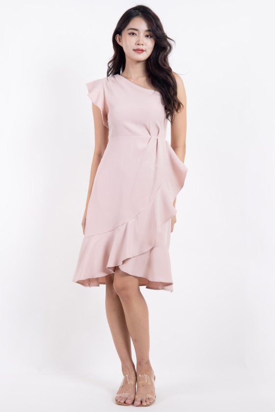 Juliette Toga Ruffle Dress - Pink