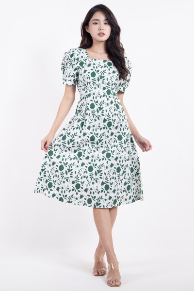 Nina Floral Puff Sleeve Dress