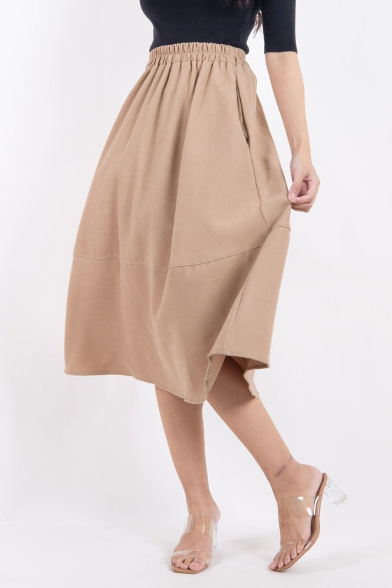 Ada Midi Skater Skirt - Khaki