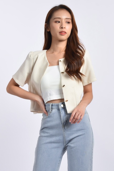 Leanne Tweed Top - Beige