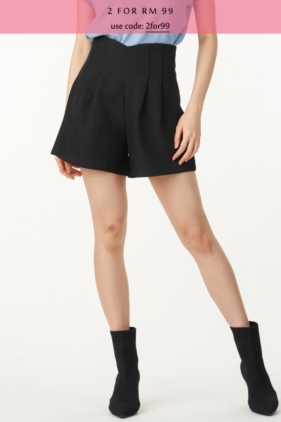Jiare A-Line Shorts - Black