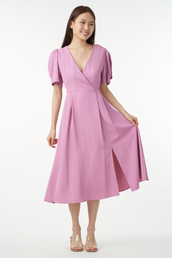 Mareli V-Neck Dress - Pink
