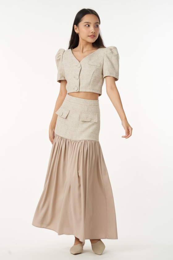 Sashy Top and Skirt Suit - Malt