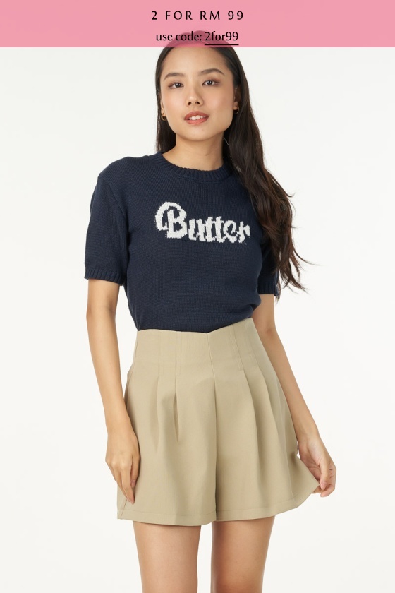 Alina Knitted Butter Top - Blue