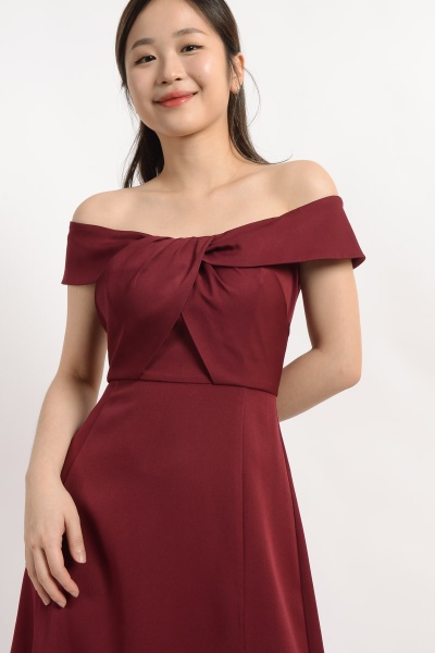 Mckall Twisted Maxi Dress - Burgundy