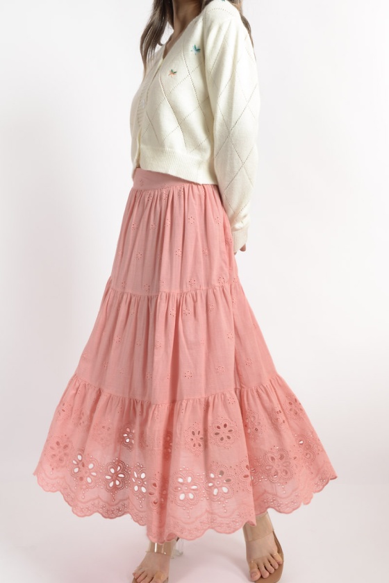 Brooklyn Crochet Skirt - Pink