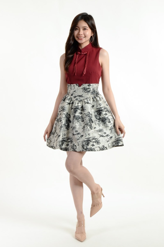 Josie Cheongsam Dress - Wine