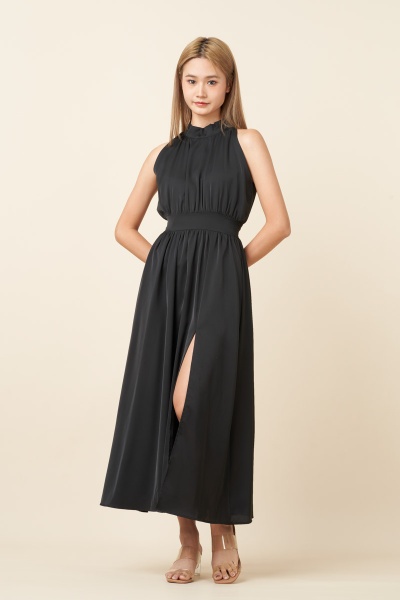 Kinsley Halter Maxi Dress - Black