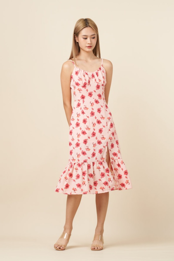 Athena Floral Dress - Pink