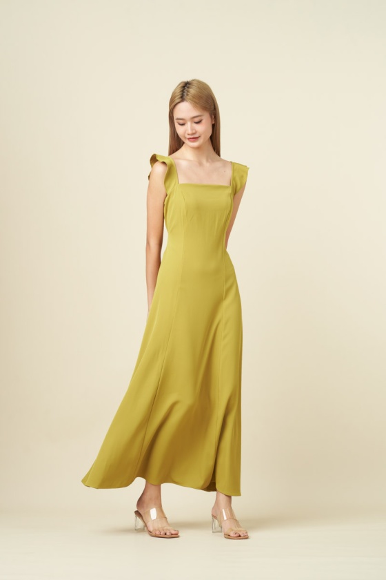 Ruby Ruffle Maxi Dress - Mustard