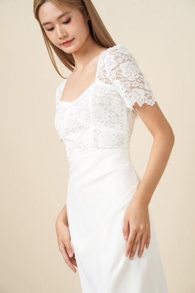 Brielle Crochet Maxi Dress - White