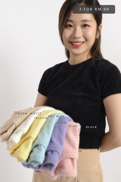 [3 for RM 99] Violet Furry Crop Top