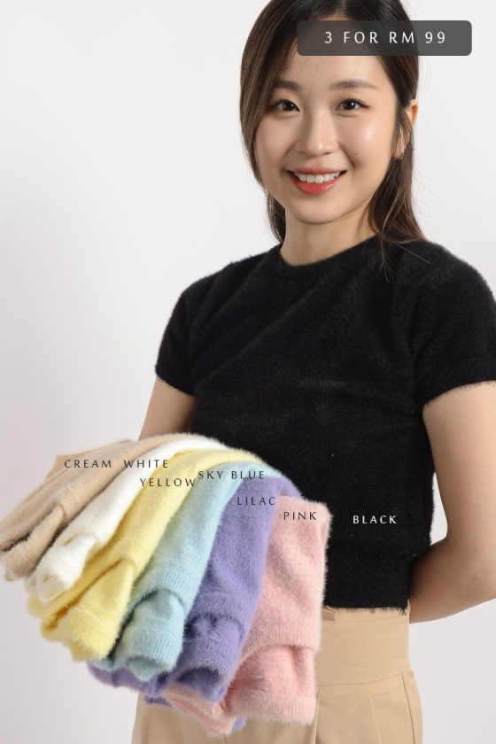 [3 for RM 99] Violet Furry Crop Top