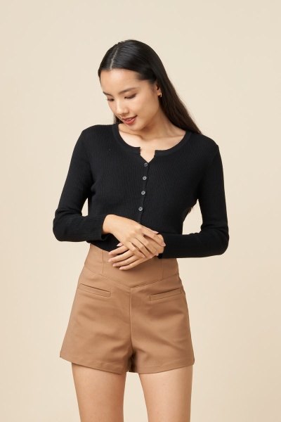 Gabriella Button Down Cardigan/Top - Black