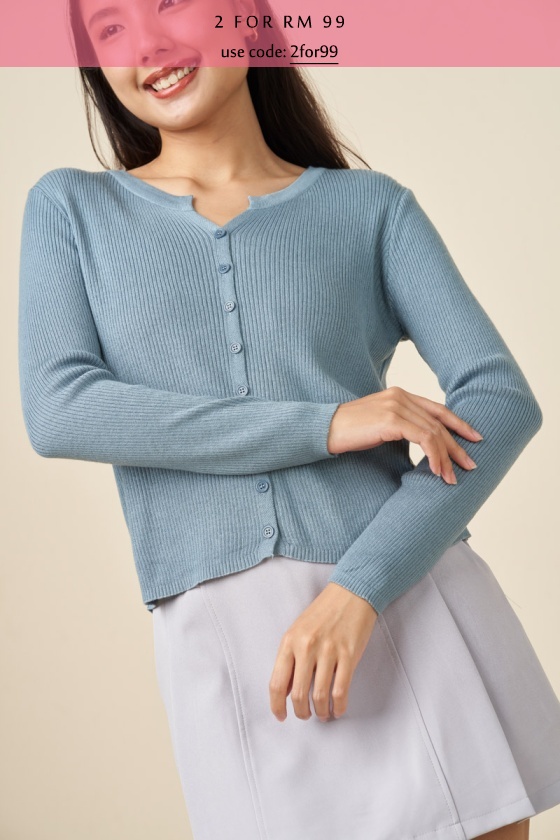 Gabriella Button Down Cardigan/Top - Dark Blue