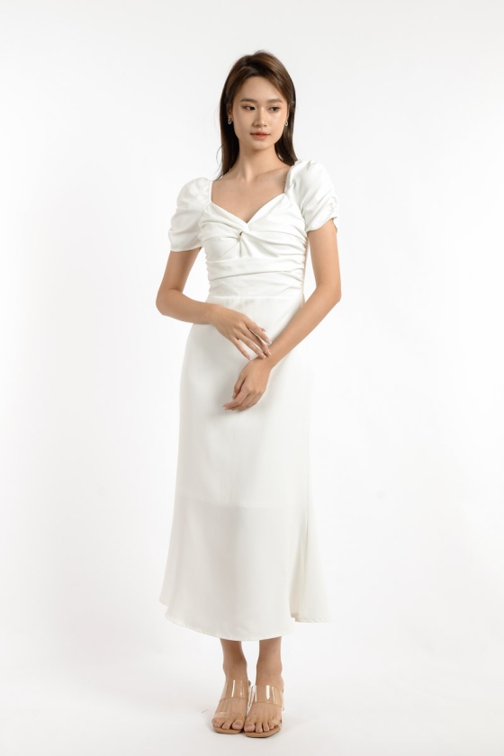 Ashley Sweetheart Neck Maxi Dress - White