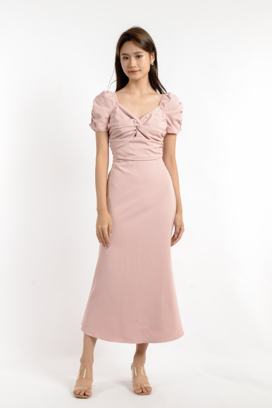 Ashley Sweetheart Neck Maxi Dress - Pink