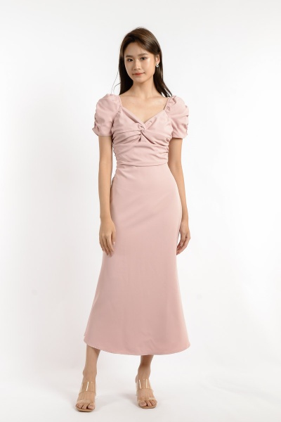 Ashley Sweetheart Neck Maxi Dress - Pink