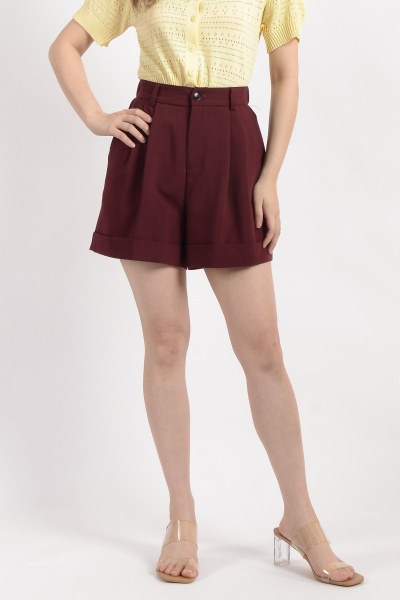 Stella A-Line Shorts - Wine