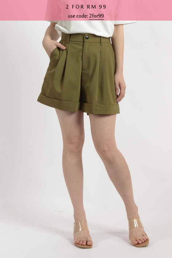 Stella A-Line Shorts - Olive