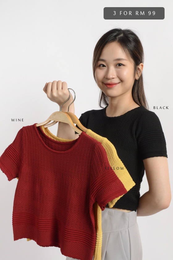 [3 for RM 99] Chloe Knitted Crop Top