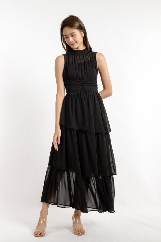 Katherine Layered Dress - Black