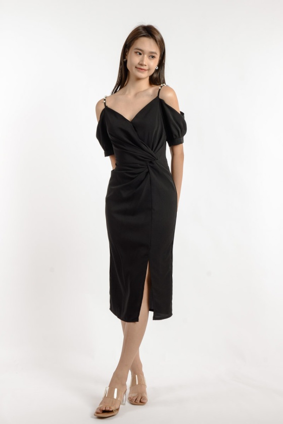Leilani Cold Shoulder Dress - Black