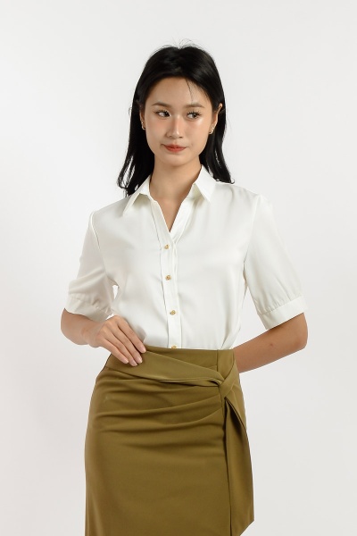 Ariella Short Sleeve Button Top