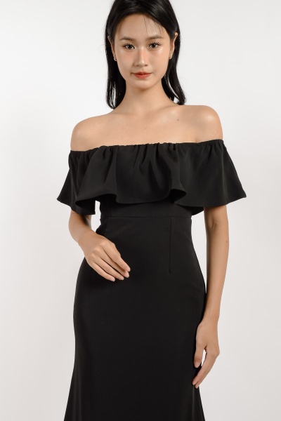Finley Off Shoulder Mermaid Dress - Black