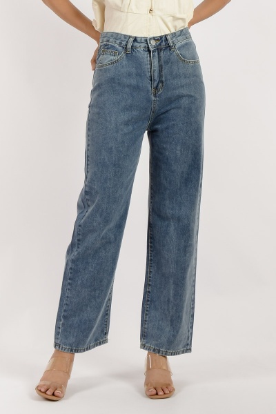 Diana Straight Cut Jeans - Dark Blue