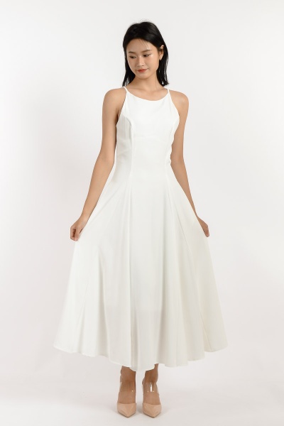 Molly Skater Maxi Dress - White
