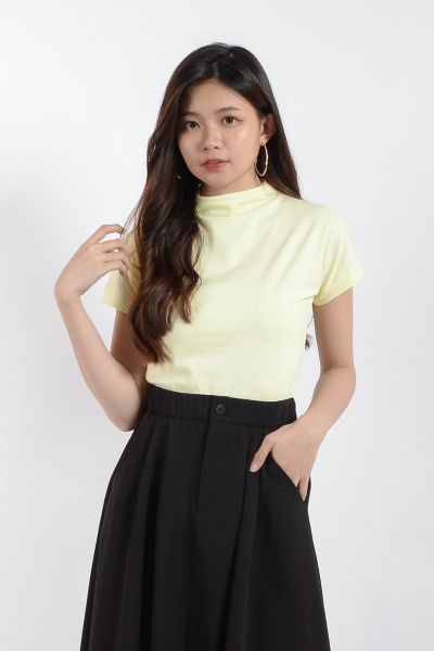 Norah High Neck Tee - Yellow