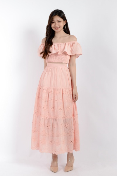 Alora Crochet Two-Piece Dress - Pink