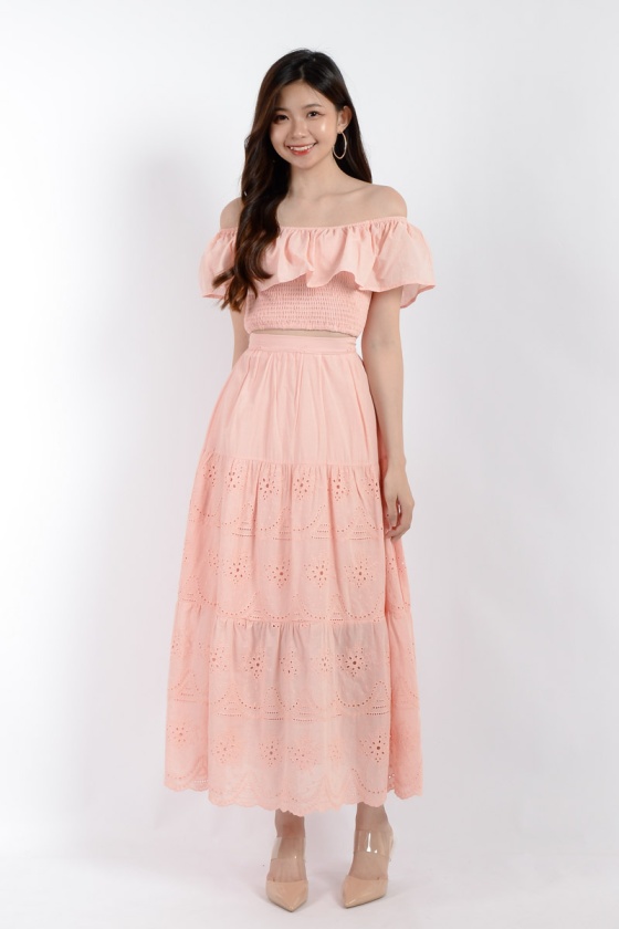 Alora Crochet Two-Piece Dress - Pink