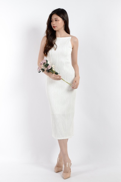 Lia Textured Straight Dress - White