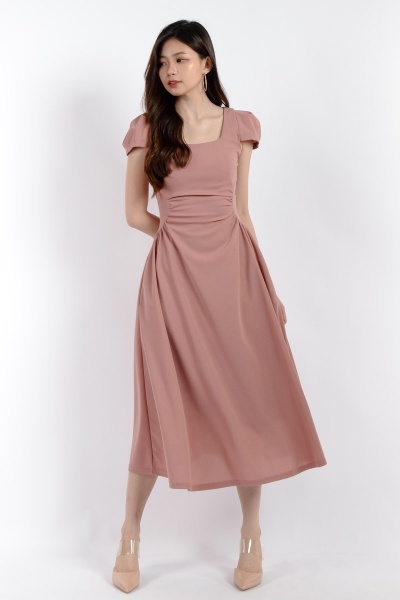 Aubree Square Neck Dress - Pink